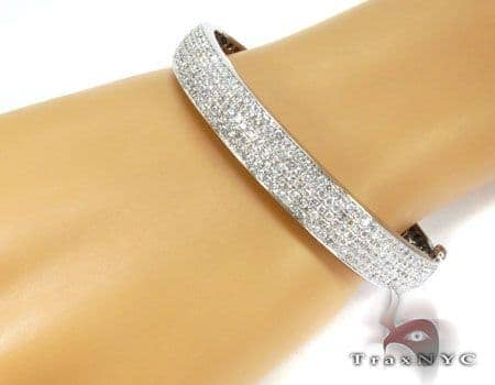 Baguette Diamond Bracelet, Diamond Bangle Bracelet, 18K White Gold Diamond  Bangle 1.89 Carats - Etsy