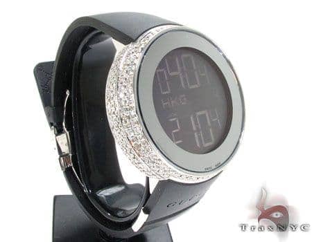 gucci digital watch with diamonds