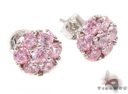 pink cluster earrings