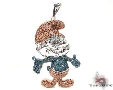 papa smurf diamond pendant