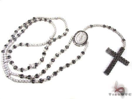 Black and White Gold Diamond Rosary 