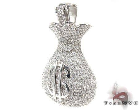 money bag pendant silver