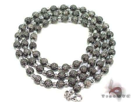 Black Rhodium Moon Cut Chain 18 Inches 
