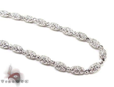 4mm Diamond Beads Chain White Gold