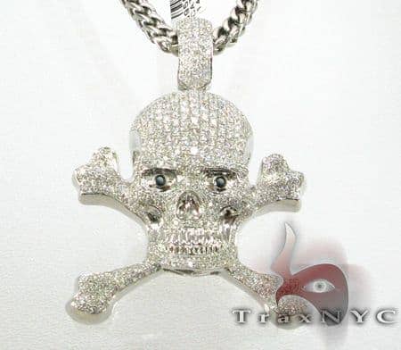 Bone Skull Pendant Mens White Gold 14k Round Cut 6 05 Ct - Skull Diamond Pendant Bone Skull Pendant Mens White Gold 14k Round Cut 6 05 Ct - Skull Diamond Pendant