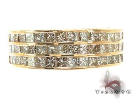 3 row princess cut diamond band