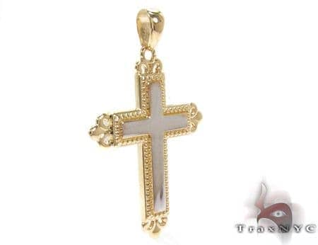 14k solid gold cross pendant mens