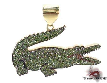 Bangladesh Soltero Incomodidad Custom Lacoste Croc Pendant Mens Diamond Pendant Yellow Gold 10k ...