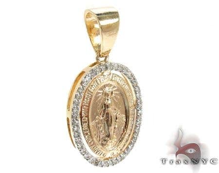 virgin mary diamond pendant