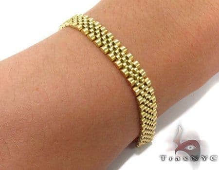 mens gold rolex style bracelet
