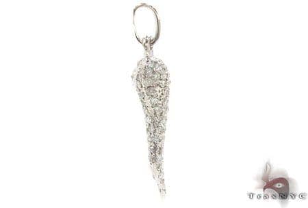 Mens italian horn necklace white gold Clearance