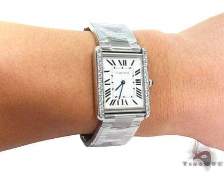 Cartier Tank Solo Diamond Steel Watch 