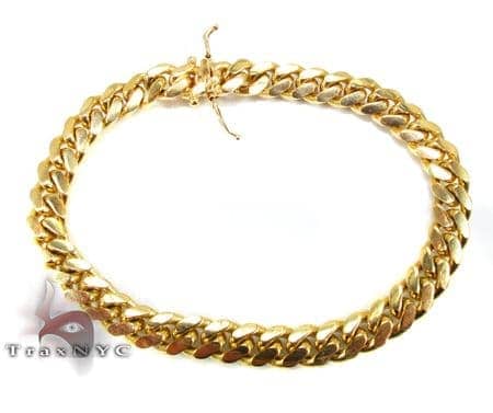 Details about   10mm Cuban Miami Link Chain Bracelet 8" Length 14k Gold Electroplated