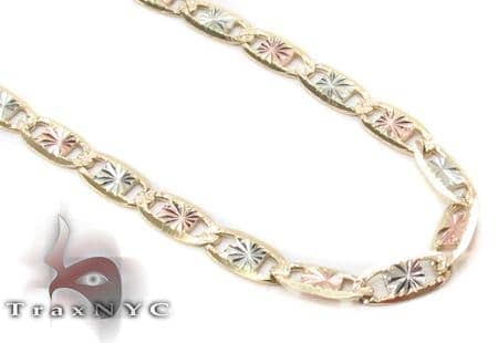14K Three Tone Gold Valentine Chain 16 
