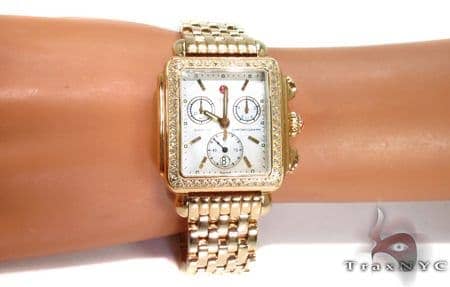 michele gold deco diamond watch