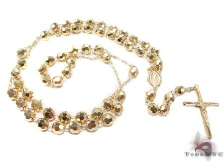 14K Gold Rosary Chain 28 Inches 7mm 32 