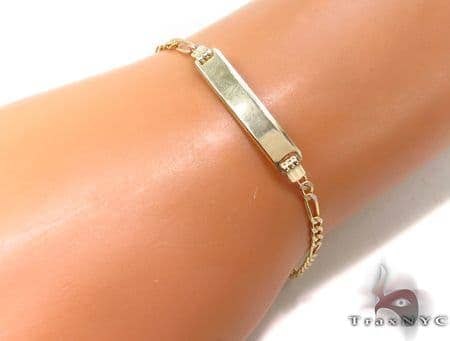 10k Solid Yellow Gold Baby ID Bracelet 6