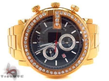 Gucci G-Chrono Yellow PVD Diamond Watch 