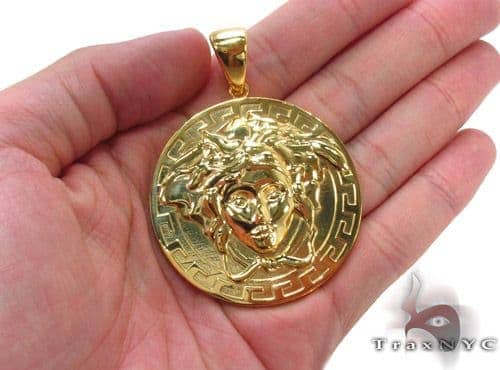 Silver Medusa Head Pendant 33835 Mens 