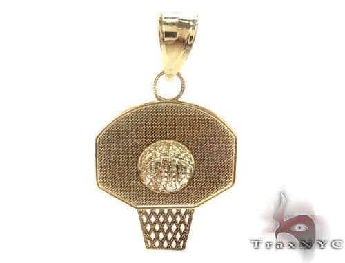 10k gold basketball pendant