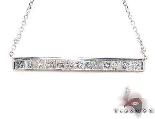 princess cut diamond bar necklace