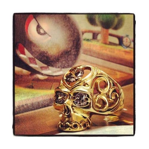 14k skull ring