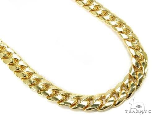 Miami Cuban Hollow Gold Chain 38 Inches 