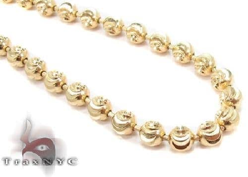 14K Gold Moon Cut Chain 26 Inches 5mm 