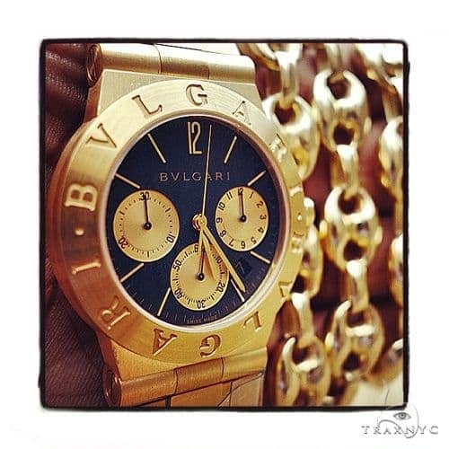 bulgari gold watch with diamonds
