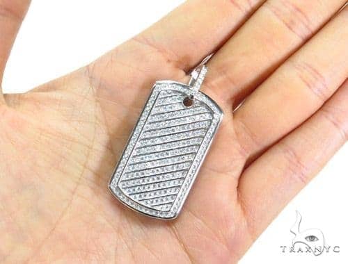Beauniq Mens Solid Sterling Silver Rhodium Plated Dog Tag Pendant with Border