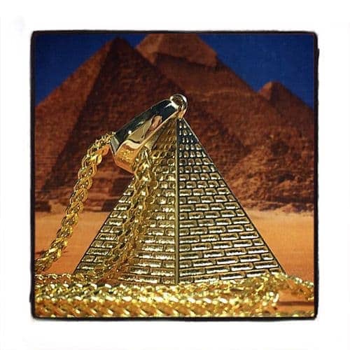 solid gold pyramid pendant