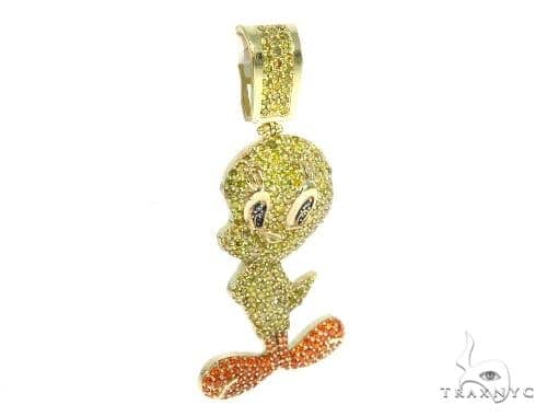 tweety bird diamond pendant