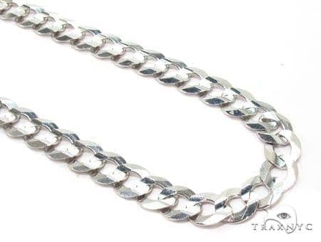 Mens 14k Solid White Gold Cuban/curb 