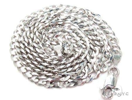 Mens 14k Solid White Gold Cuban/curb 