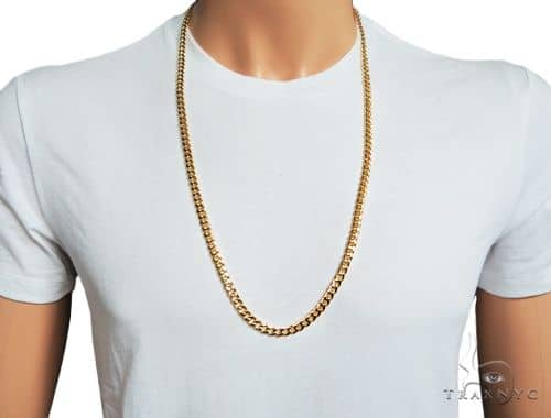 30 Inch Gold Necklace Wallpaper Gallerychitrak 10k Hollow Traxnyc Miami Cuban Chain 30 Inches 6mm 26 3 Grams Mens