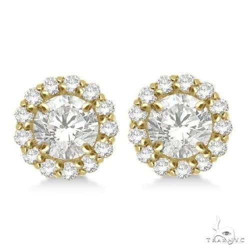 yellow gold earring jackets for diamond studs