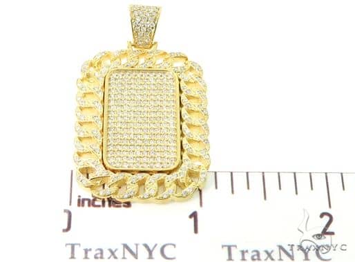 14K Miami Cuban Diamond Dog Tag Pendant 