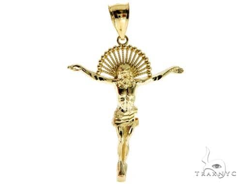 10K Gold Jesus Pendant L 57109 Mens 