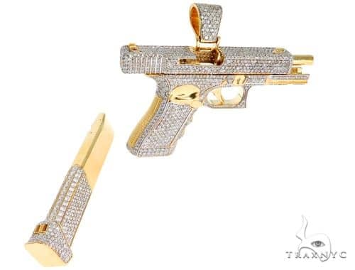 Details about   14K Yellow Gold 3D Revolver Gun Charm Pendant MSRP $188 