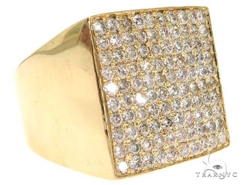 14K Yellow Gold Diamond Square Ring 