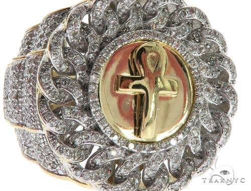 10k Yellow Gold Micro Pave Diamond Ankh Ring 63293 Mens Stone Mens Diamond Jewelry Men S Rings Stone 10k Yellow Gold Micro Pave Ankh Ring 63293