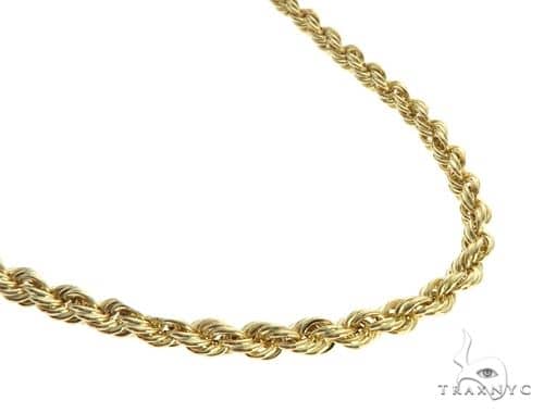 10K Yellow Gold Hollow Rope Link Chain 