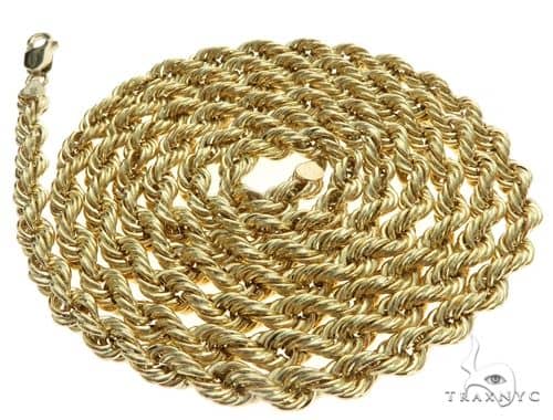 10K Yellow Gold Hollow Rope Chain 18 Inches 2.5mm 63395