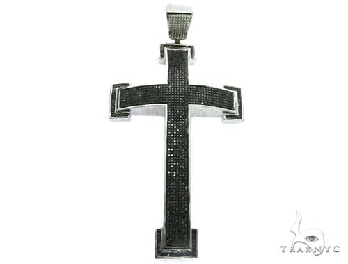 white gold black diamond cross