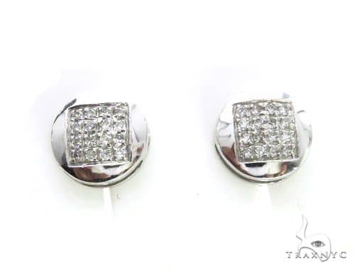 14k White Gold Micro Pave Diamond Stud Earrings 63501 Las Stone 14k White Gold Micro Pave Diamond Stud Earrings 63501