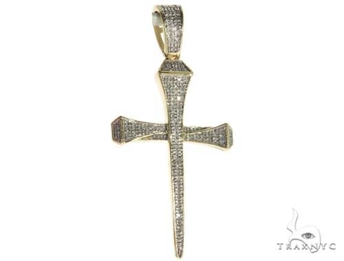 Details about   0.18 ct Round Simulated Diamond Men's Three Nail Cross Pendant in 925 Silver 