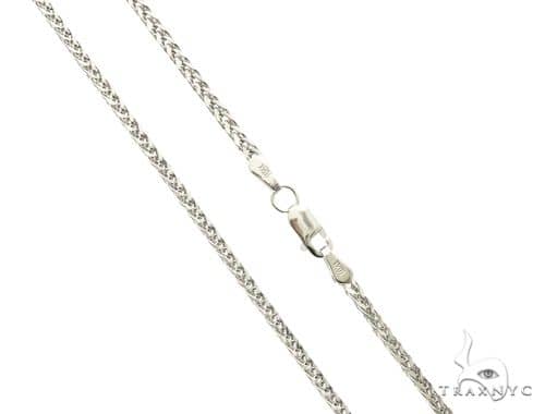 18 inch white gold wheat chain