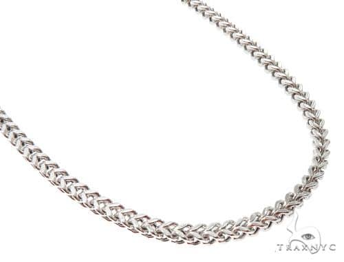 10K White Gold Hollow Franco Link Chain 