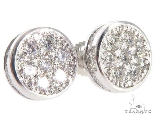Custom Diamond Earrings 64031 Mens Stone White Gold 14k Round Cut Custom Diamond Earrings 64031