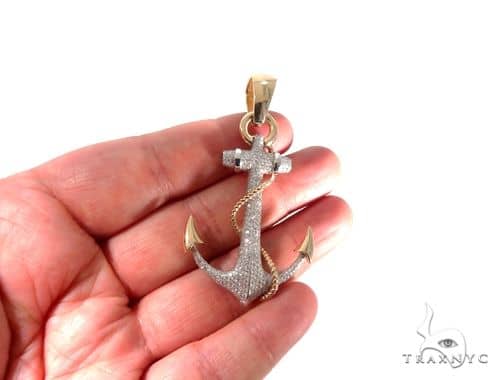 mens diamond anchor pendant